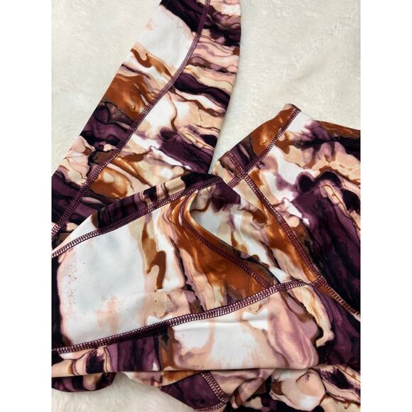 Avia Women's Fashion Performance Leggings with Side Pockets in Purple Print - Picture 3 of 5